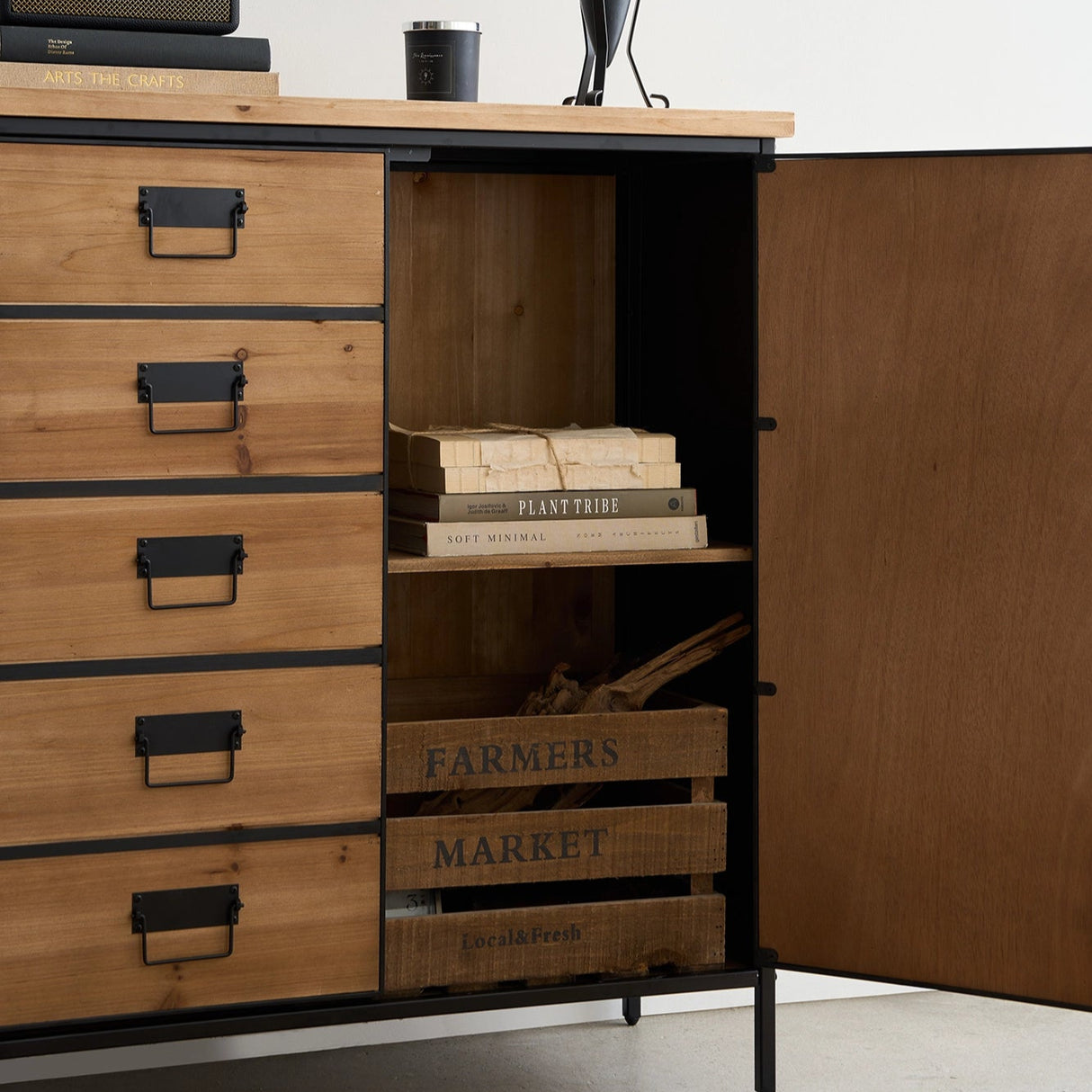 Rhylen Faux-Drawer Cabinet