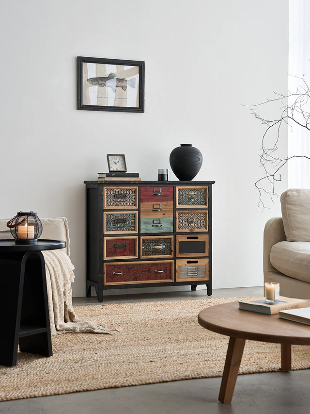 Mirelith 35"x33" Faux-Drawers Cabinet