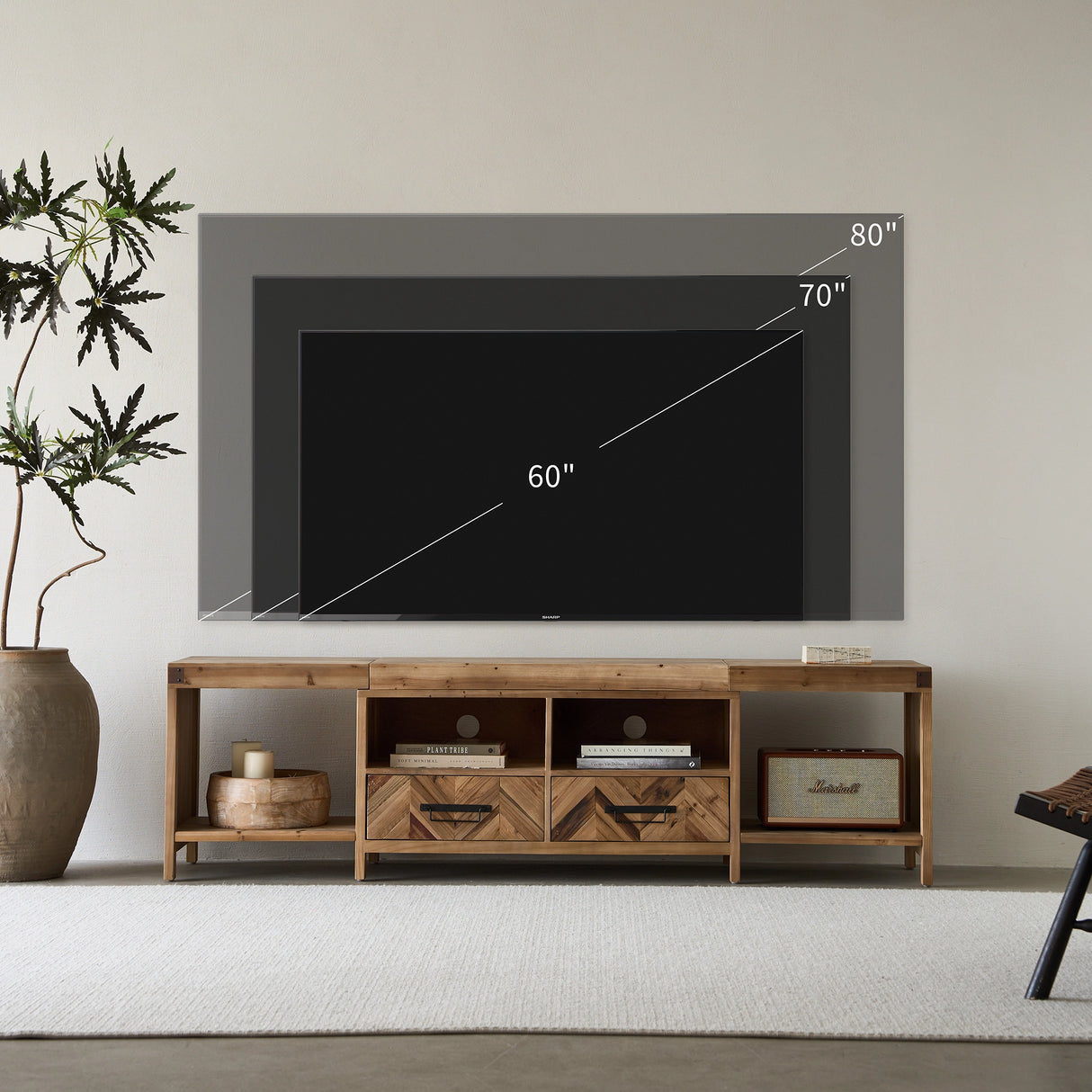 Acadia Fully-Assembled TV Stand for Up to 80" TV