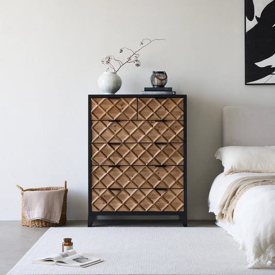 33” * 44” Wood Parquet Dresser