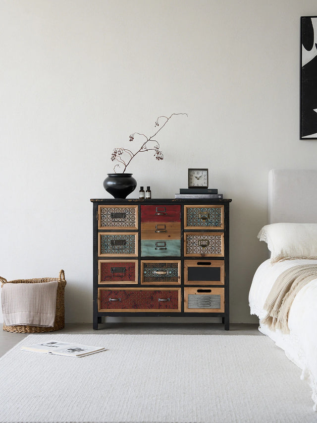 Mirelith 35"x33" Faux-Drawers Cabinet