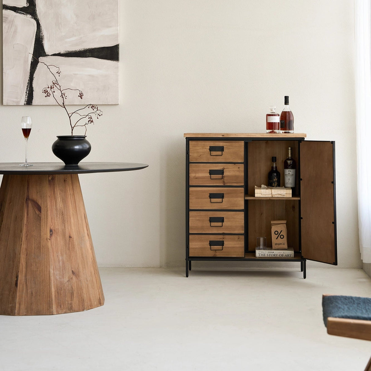 Rhylen Faux-Drawer Cabinet