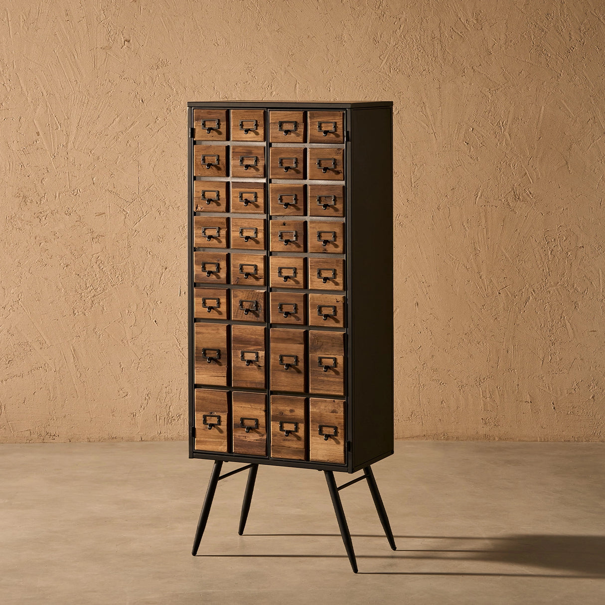 Apothecary 55" Tall Faux-Drawer Cabinet