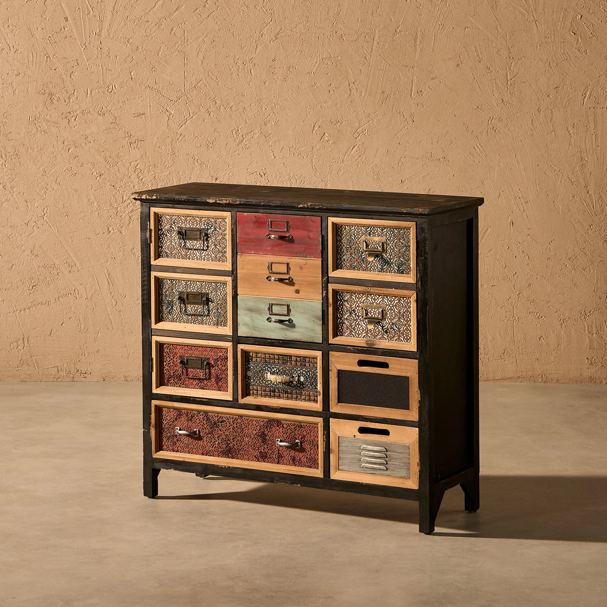 Mirelith 35"x33" Faux-Drawers Cabinet