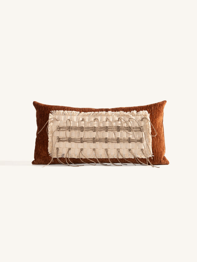 Siena 12" x 24" Macramé Lumbar Cushion
