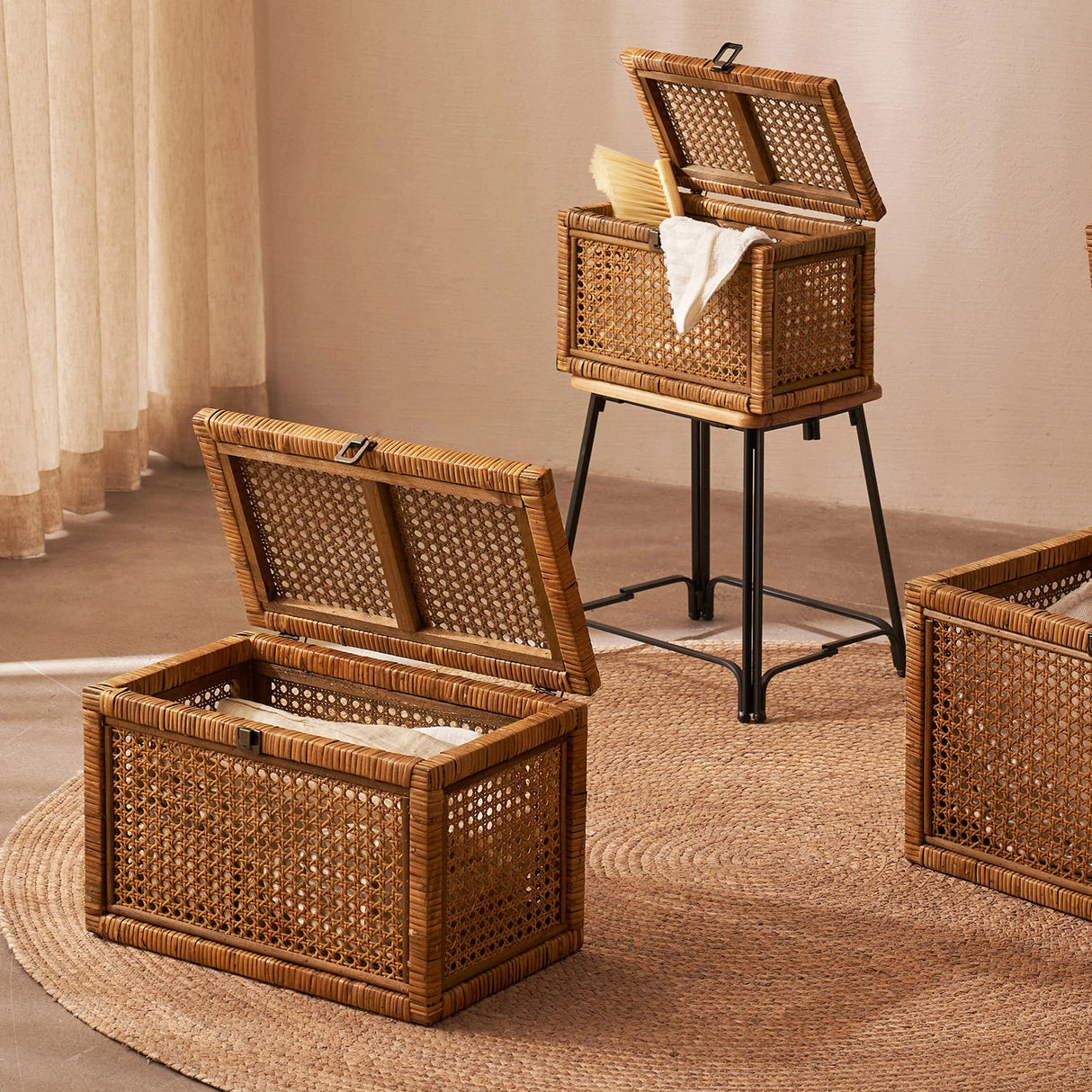 Rattan Storage Box, Set of 3