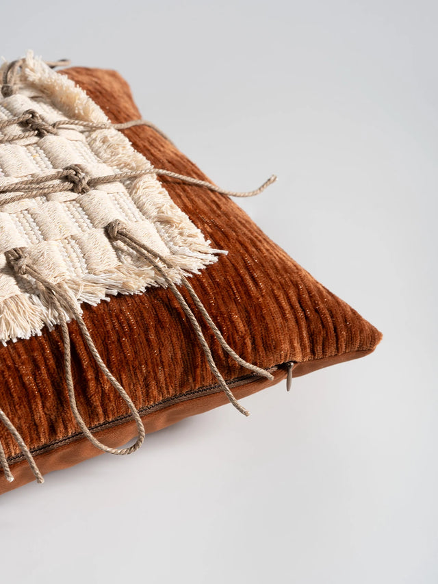 Siena 12" x 24" Macramé Lumbar Cushion