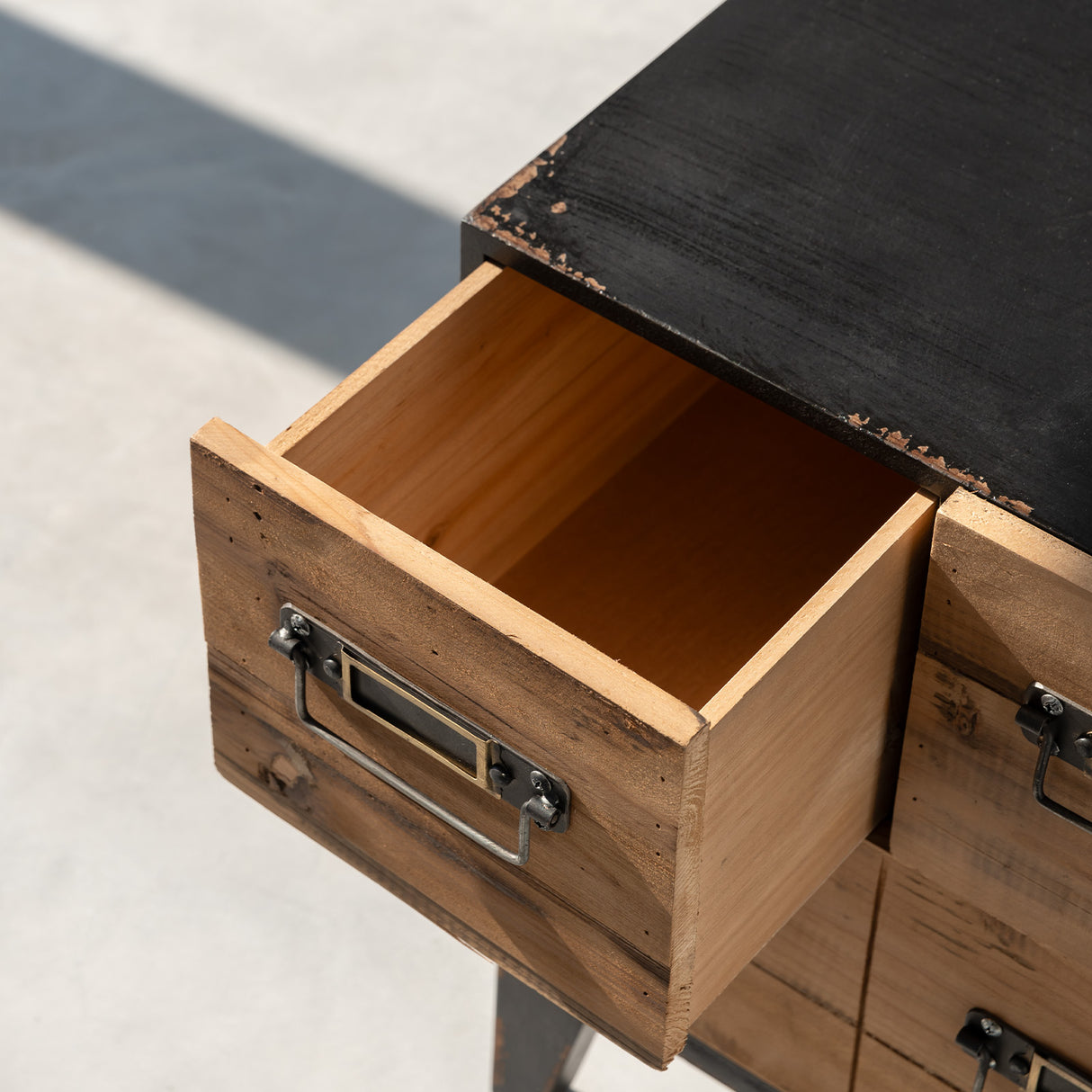 Vintage Wood Nightstand with Pristine Wood Drawers