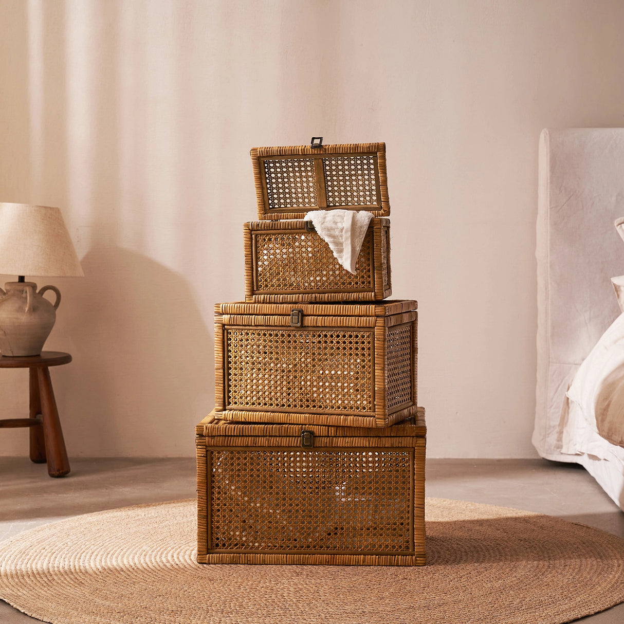 Rattan Storage Box, Set of 3
