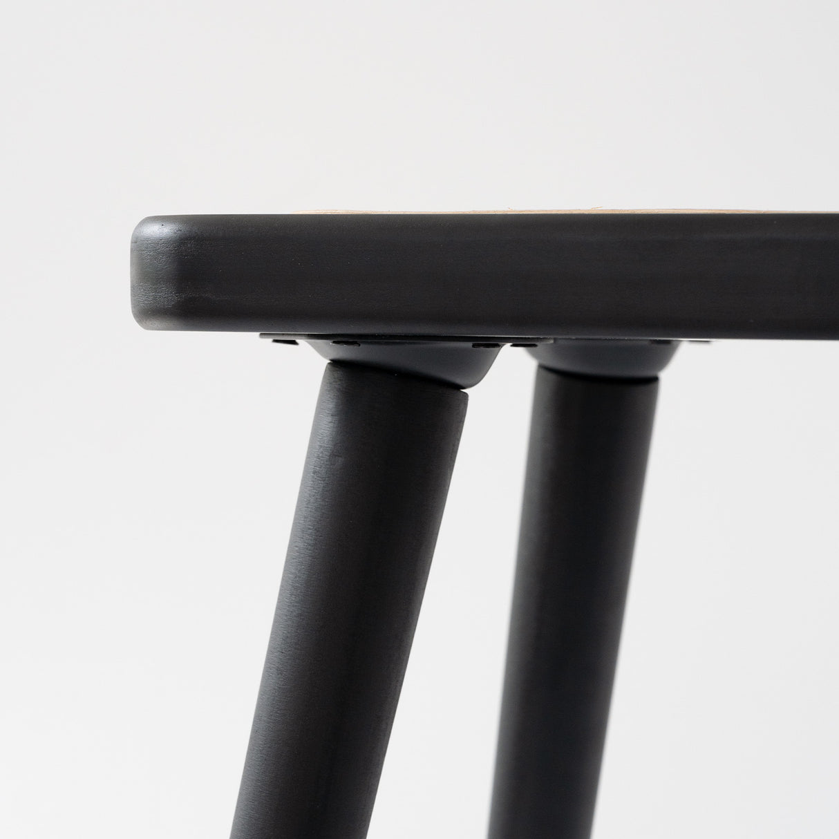 Natural Rattan Top Wood Stool, Rectangular