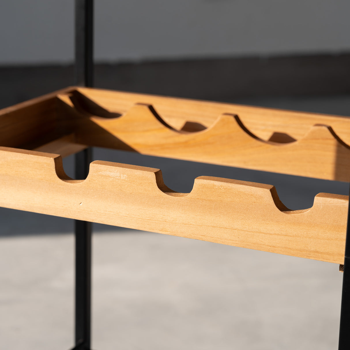 Wine and Liquor Cart with Glass Hangers and Working Tabletop