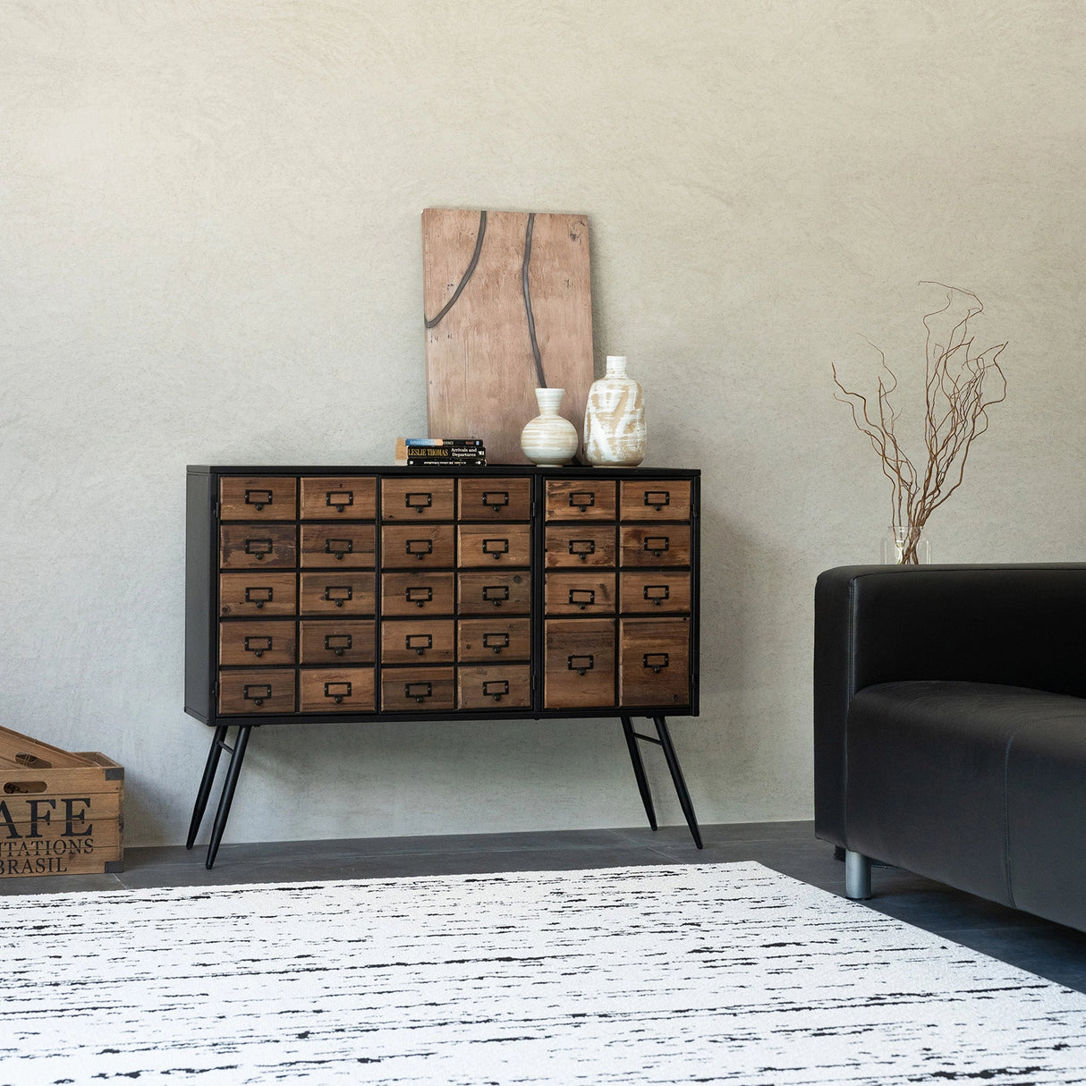 Apothecary 43"x33" Faux-Drawer Cabinet