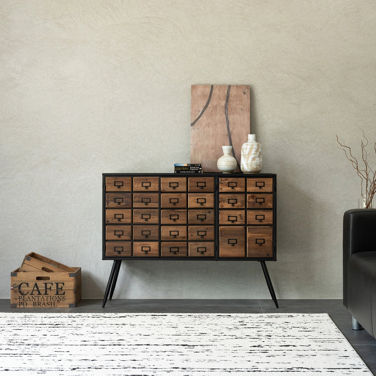 Apothecary 43"x33" Faux-Drawer Cabinet