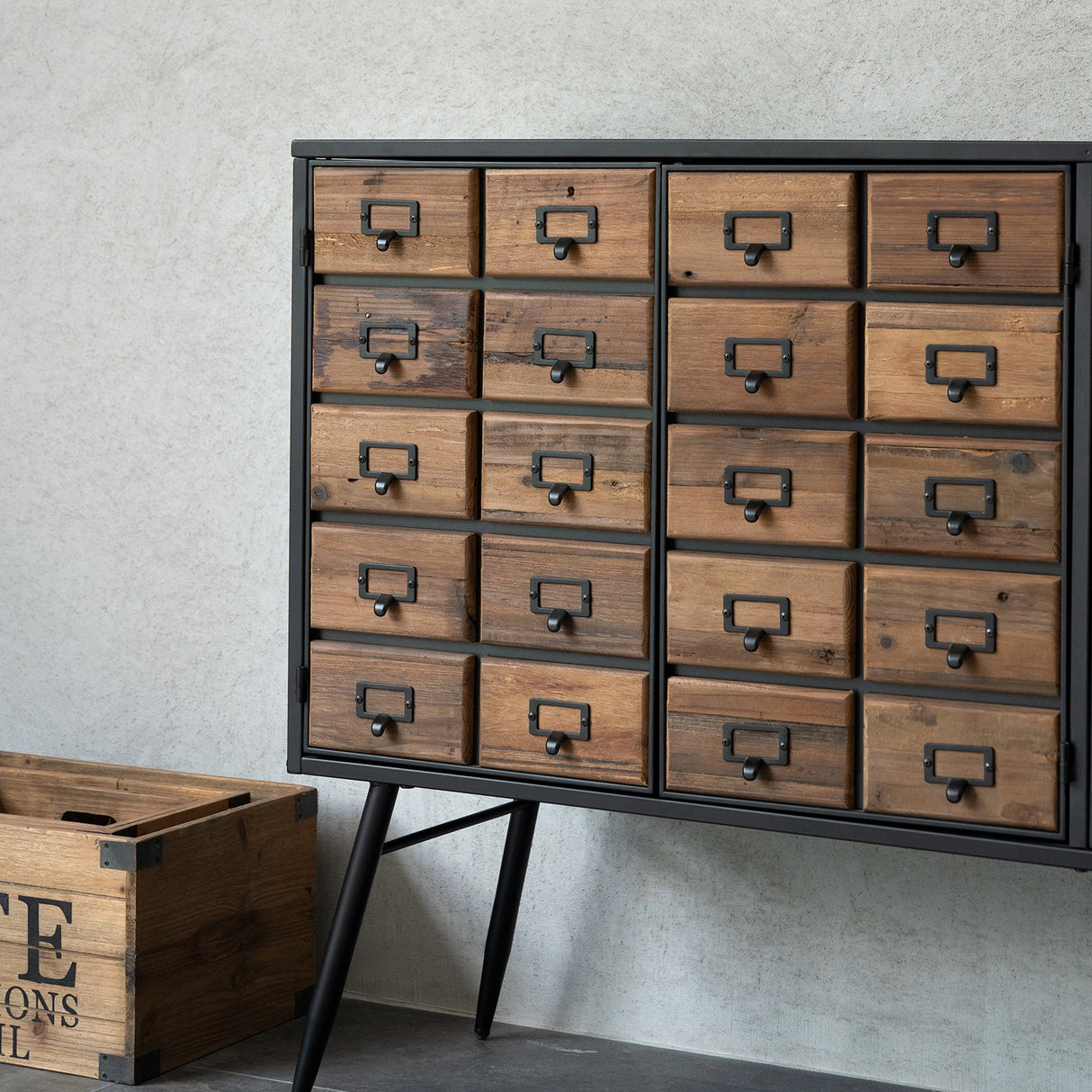 Apothecary 43"x33" Faux-Drawer Cabinet