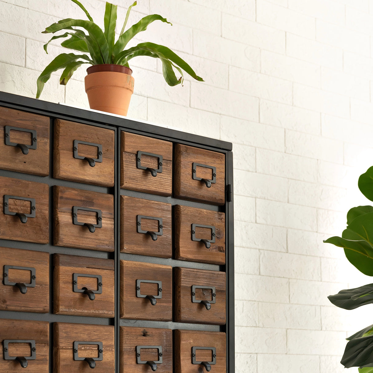 Apothecary 55" Tall Faux-Drawer Cabinet