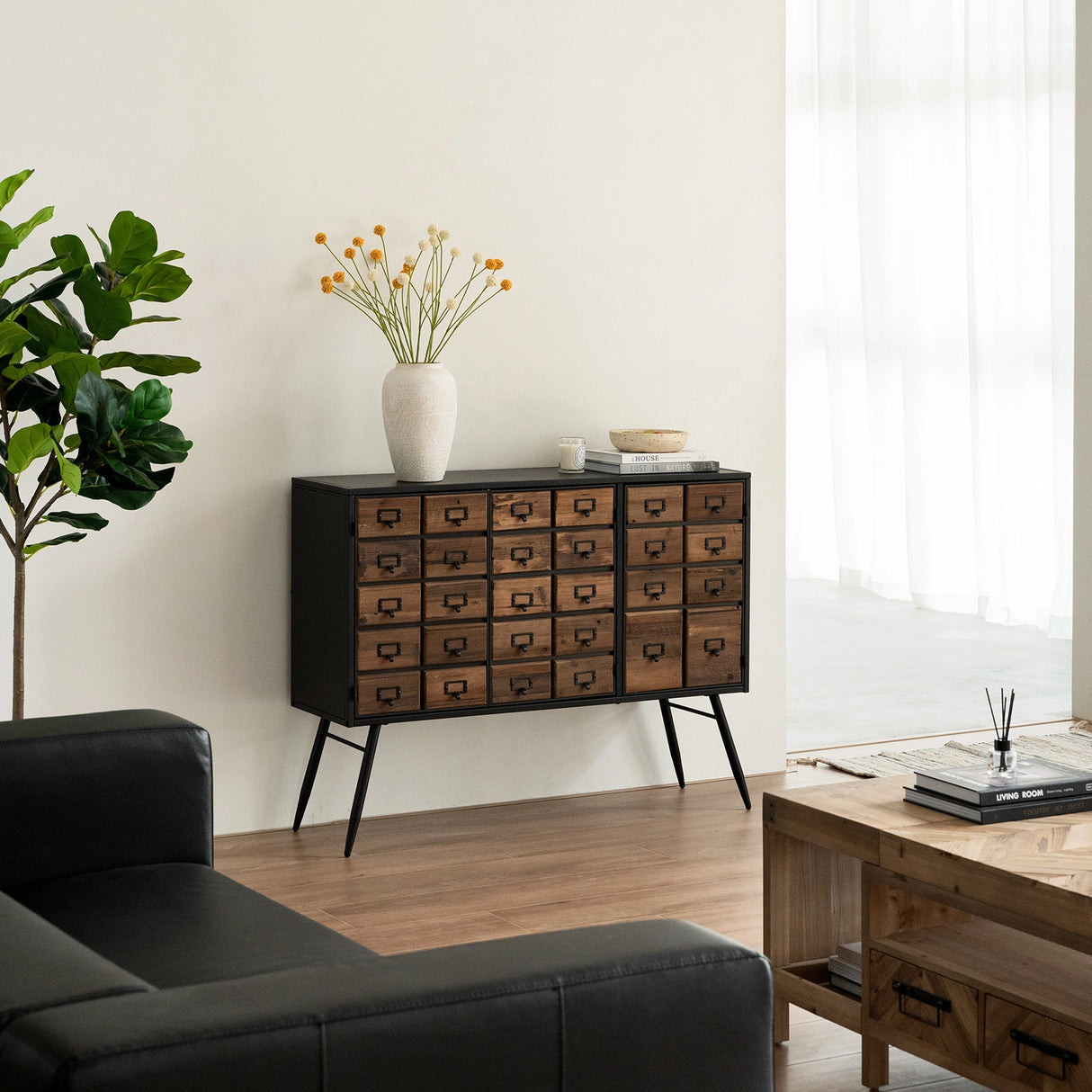 Apothecary 43"x33" Faux-Drawer Cabinet