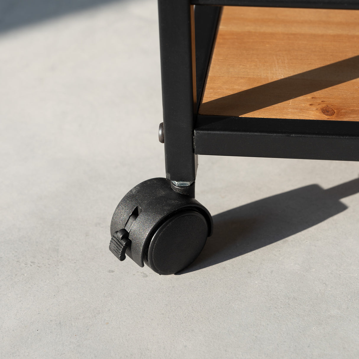 Wine and Liquor Cart with Glass Hangers and Working Tabletop