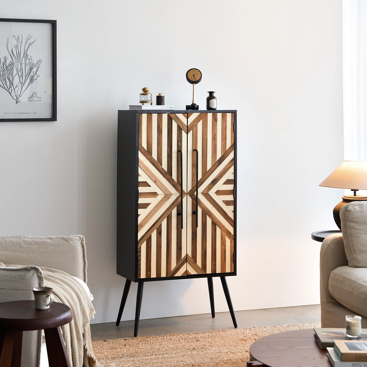 50” Tall Accent Cabinet with Reclaimed Wood Doors