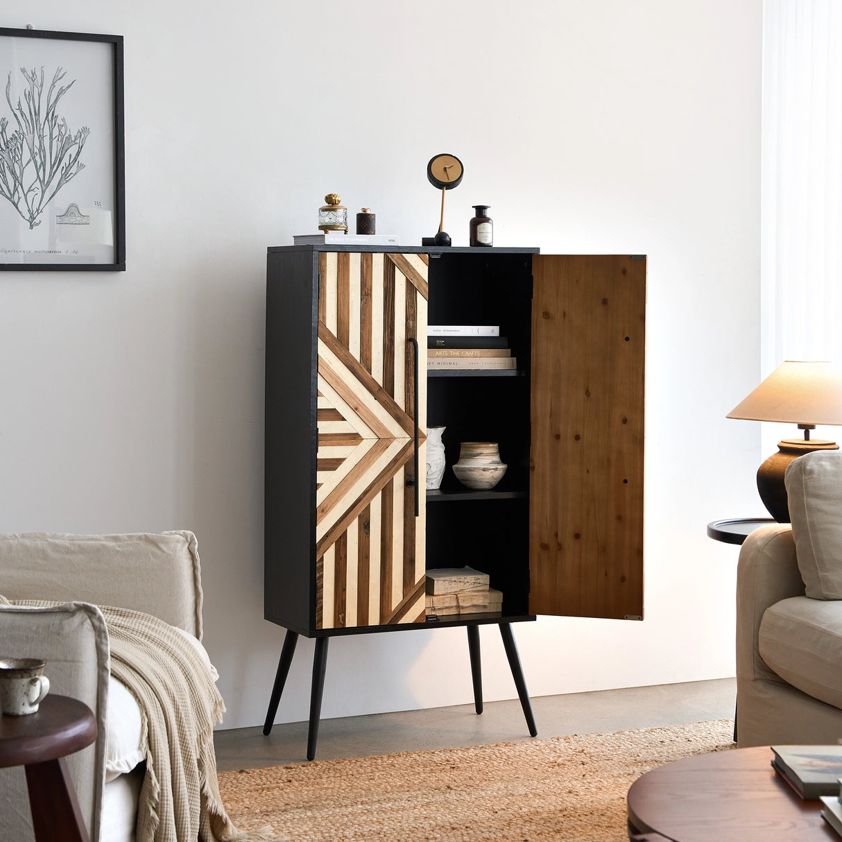 50” Tall Accent Cabinet with Reclaimed Wood Doors