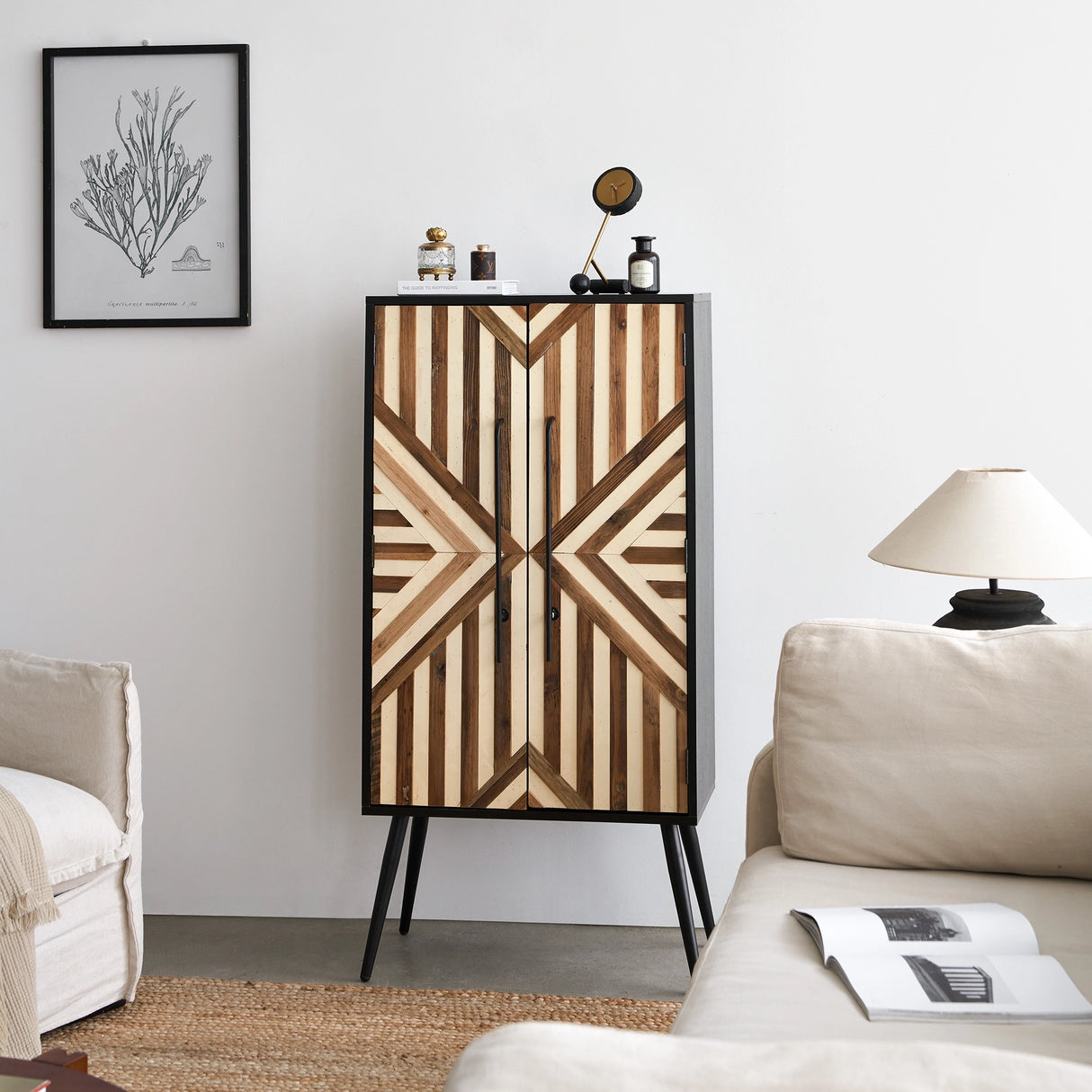 50” Tall Accent Cabinet with Reclaimed Wood Doors