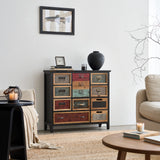 35” * 33” Vintage Distressed Metal Mesh Cabinets