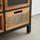 35” * 33” Vintage Distressed Metal Mesh Cabinets