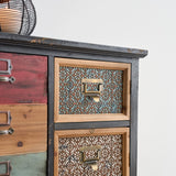 35” * 33” Vintage Distressed Metal Mesh Cabinets
