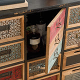 35” * 33” Vintage Distressed Metal Mesh Cabinets