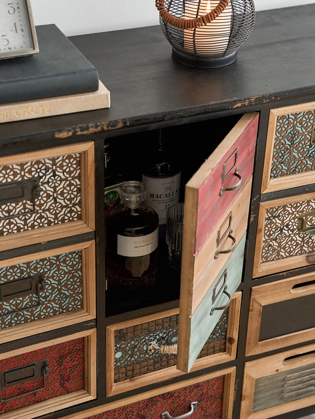 Mirelith 35"x33" Faux-Drawers Cabinet