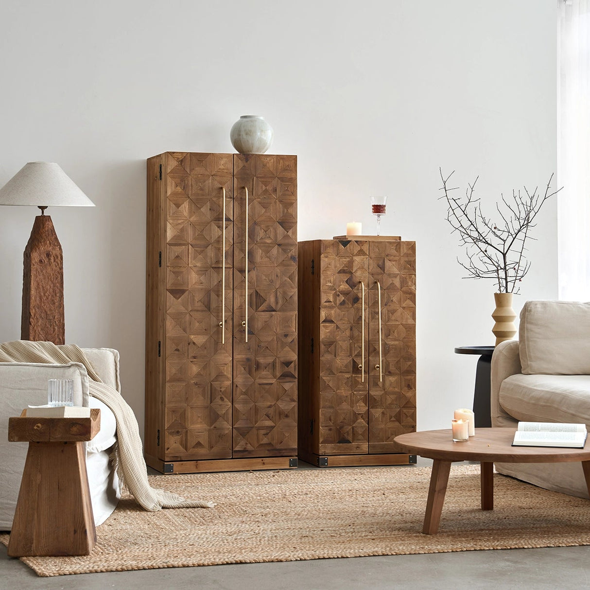 Bar Cabinet with Reclaimed Wood Doors