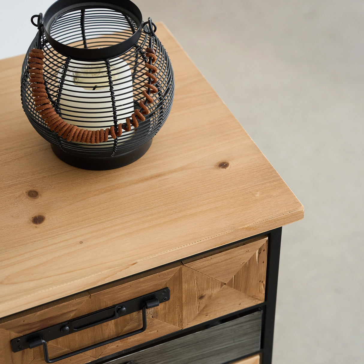 Industrial Style Multi-Drawer Side Table