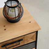 Industrial Style Multi-Drawer Side Table