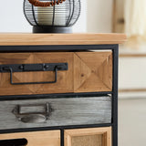 Industrial Style Multi-Drawer Side Table