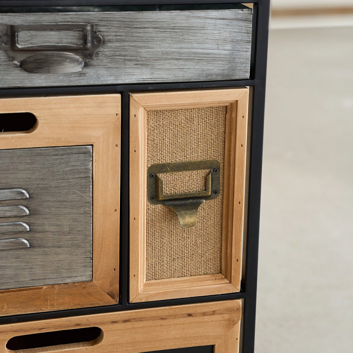 Industrial Style Multi-Drawer Side Table