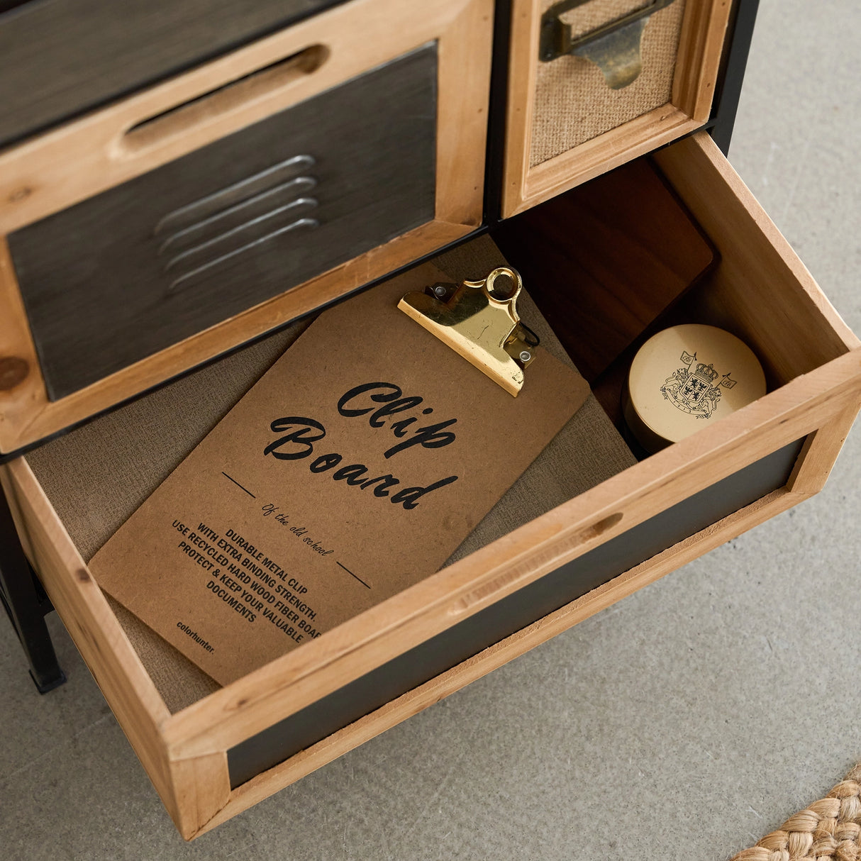 Industrial Style Multi-Drawer Side Table
