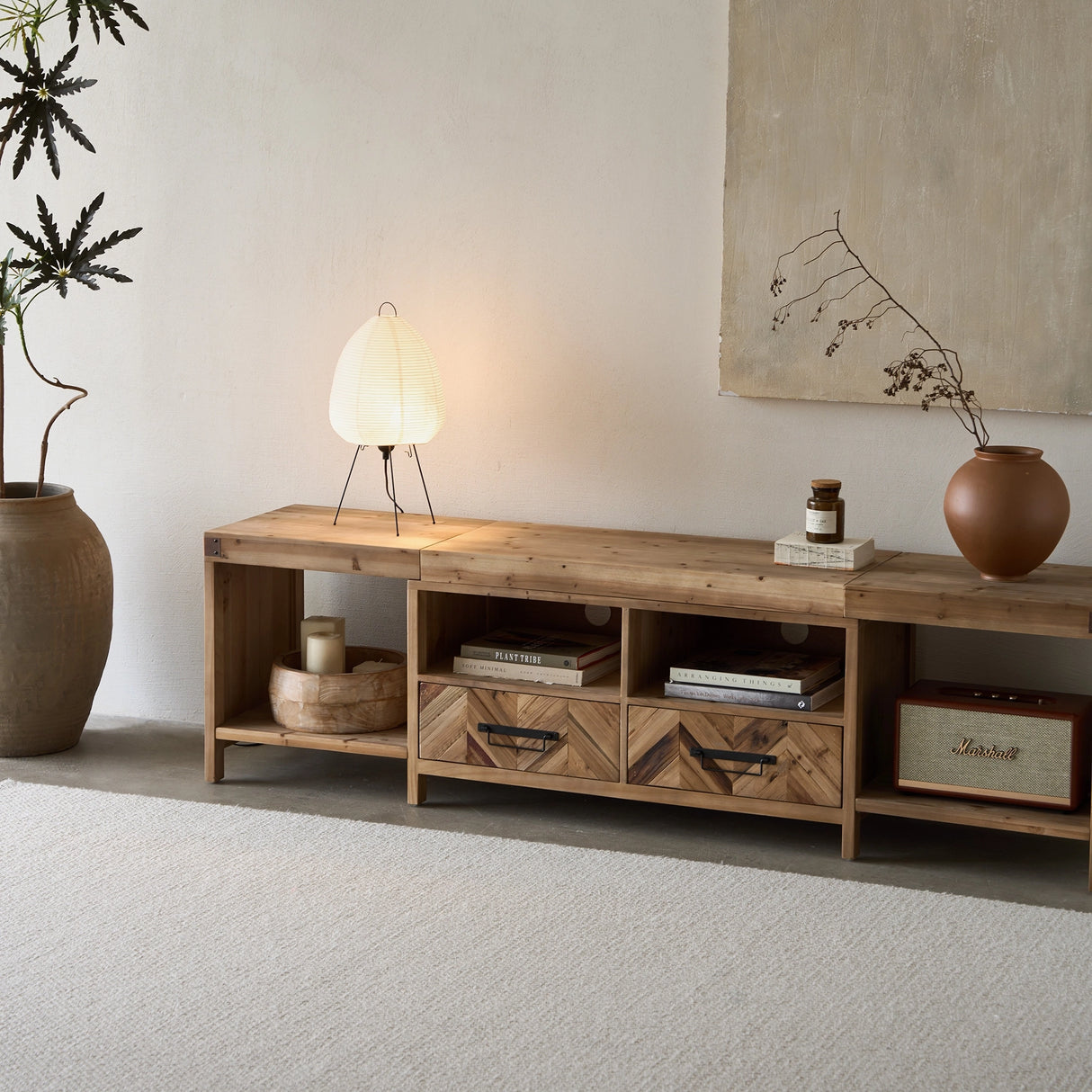 Reclaimed Wood TV Stand for TV Up to 80”