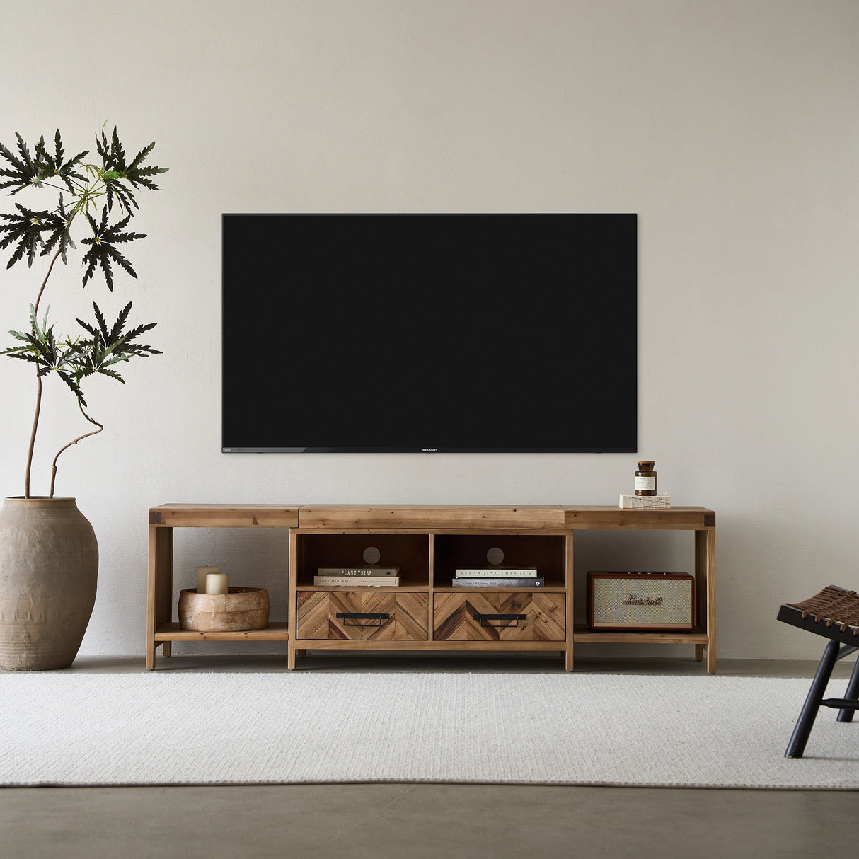 Reclaimed Wood TV Stand for TV Up to 80”