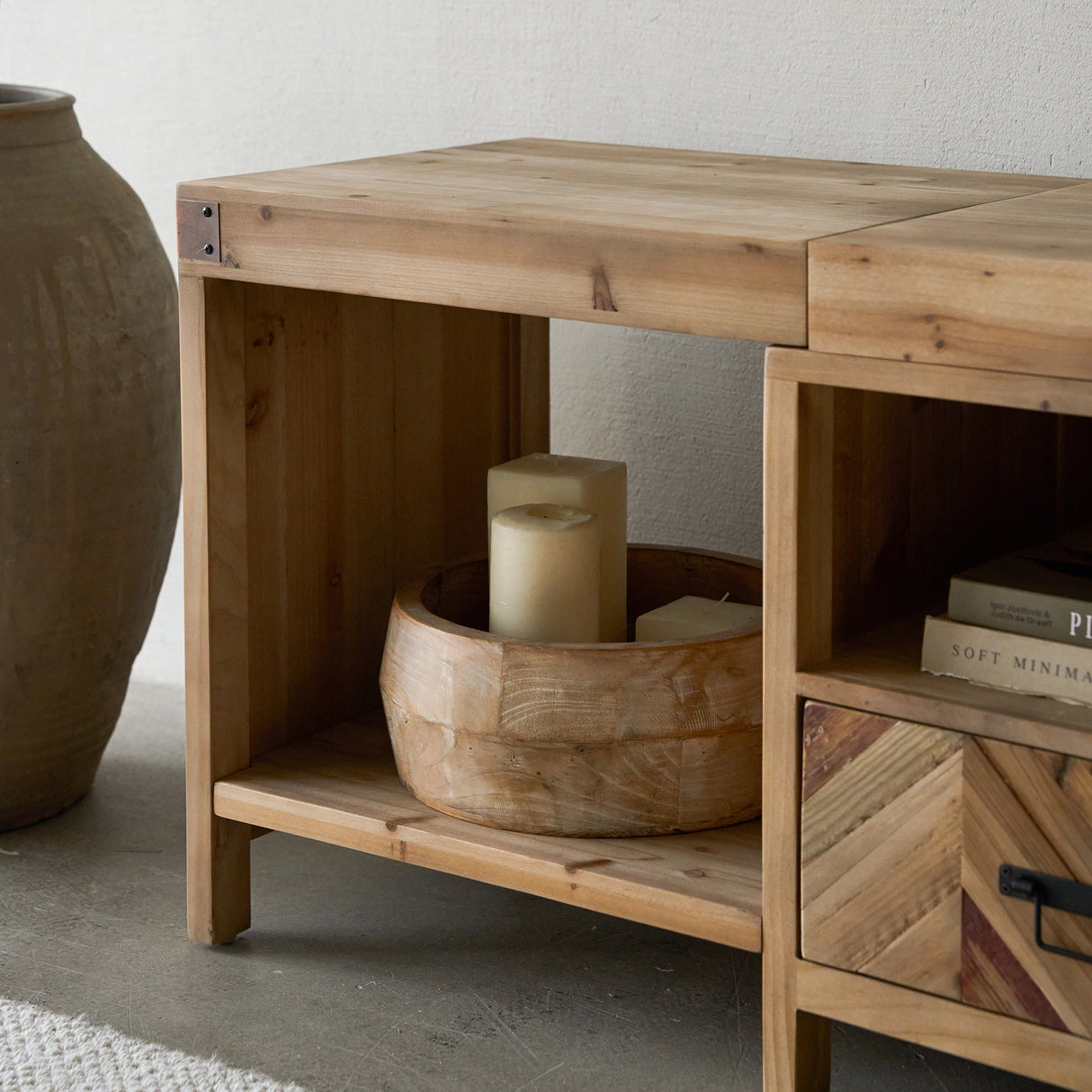 Reclaimed Wood TV Stand for TV Up to 80”
