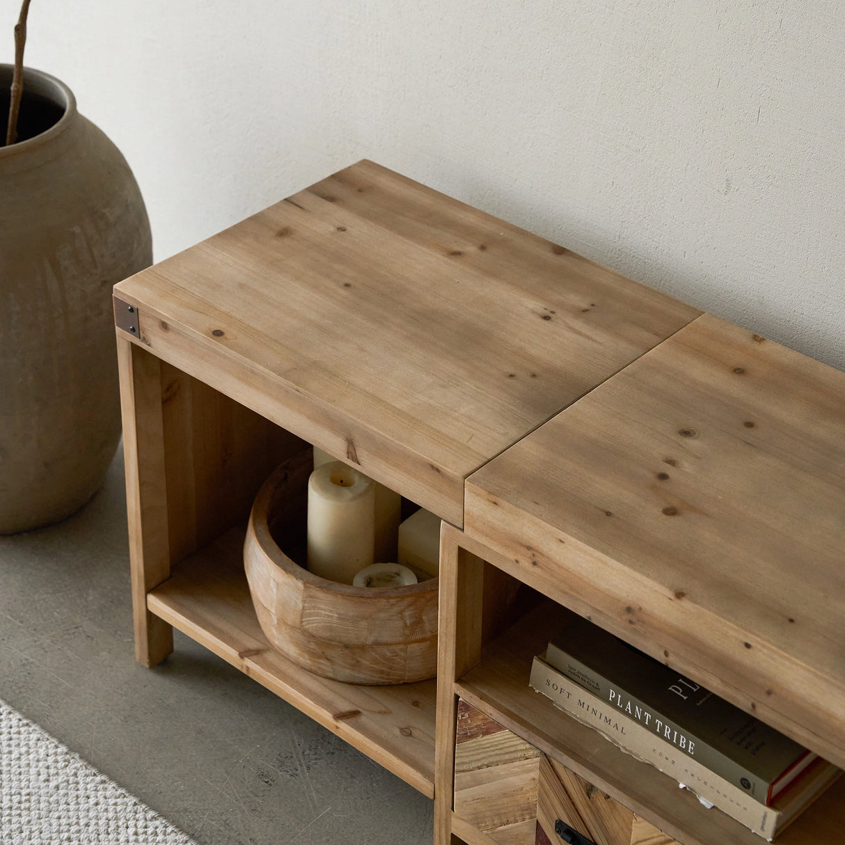 Reclaimed Wood TV Stand for TV Up to 80”