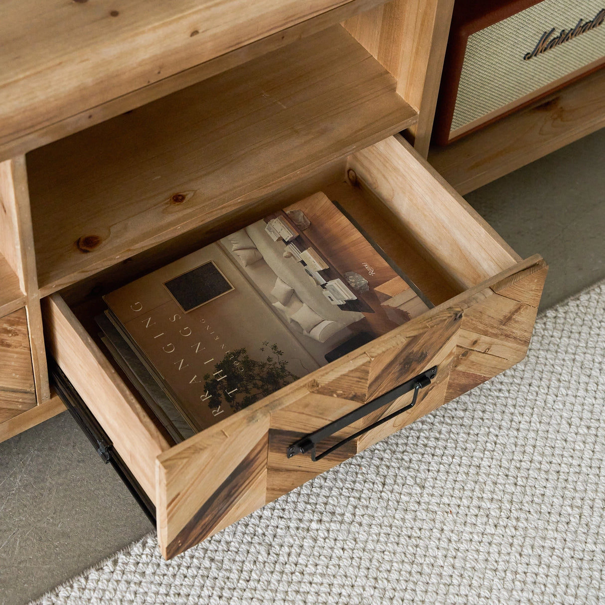 Reclaimed Wood TV Stand for TV Up to 80”