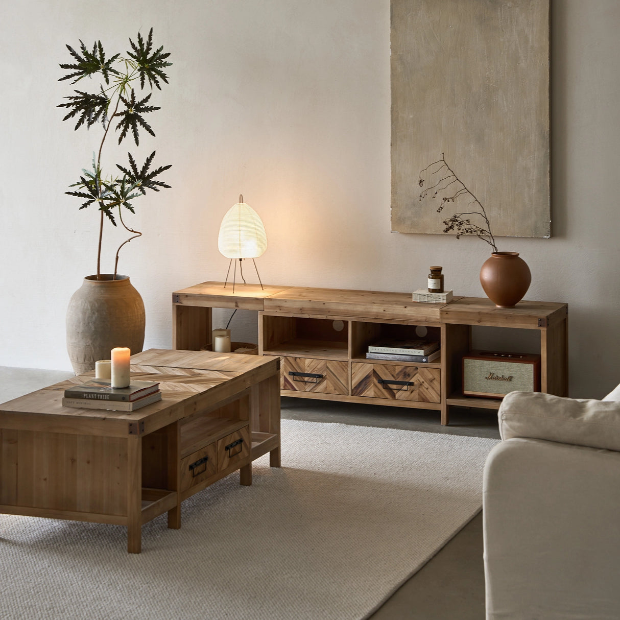 Reclaimed Wood TV Stand for TV Up to 80”