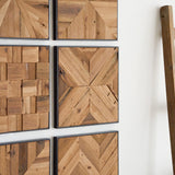 Reclaimed Wood Parquet Wall Accent, Set of 9