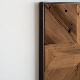 Reclaimed Wood Parquet Wall Accent, Set of 9