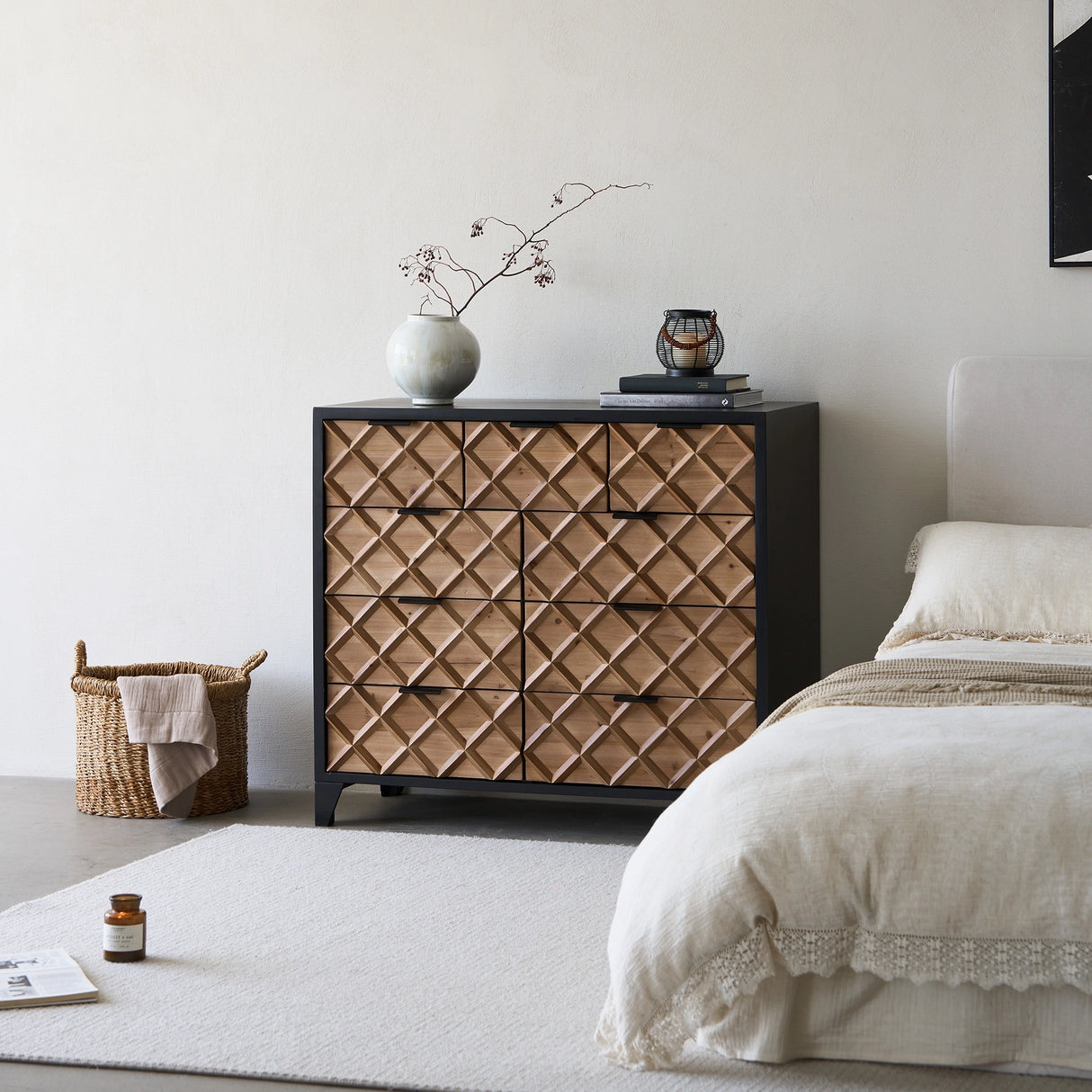 41” * 37” Wood Parquet Chest