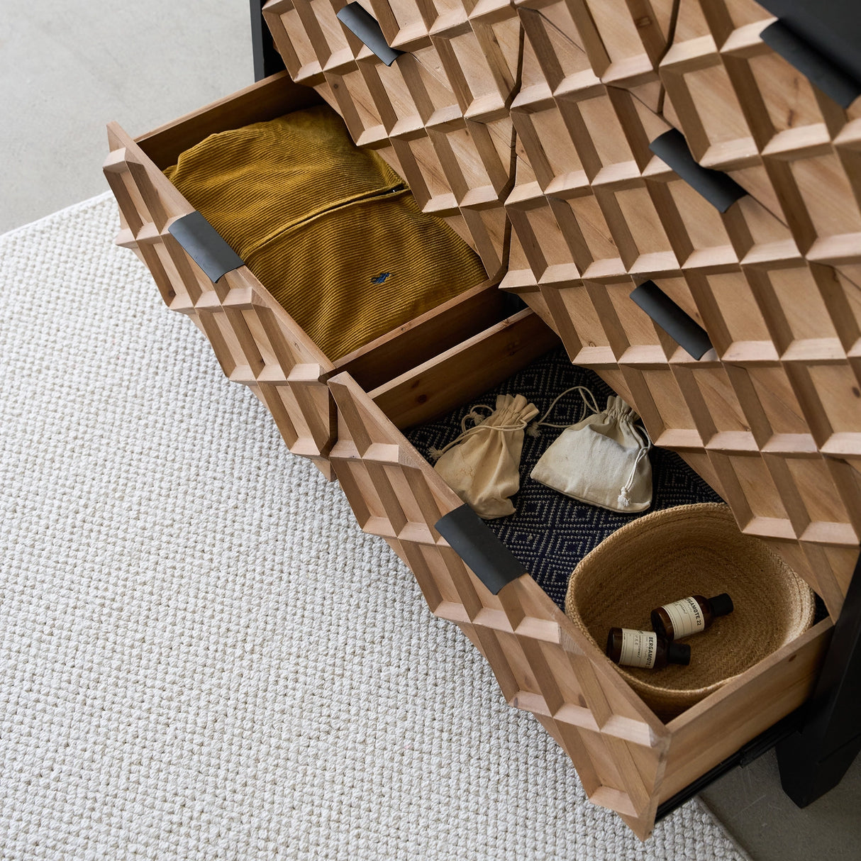 41” * 37” Wood Parquet Chest