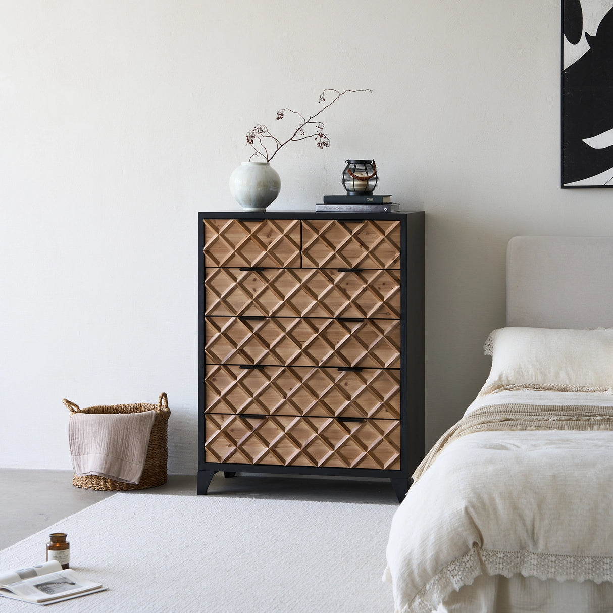 33” * 44” Wood Parquet Dresser