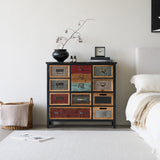35” * 33” Vintage Distressed Metal Mesh Cabinets