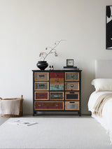 Mirelith 35"x33" Faux-Drawers Cabinet