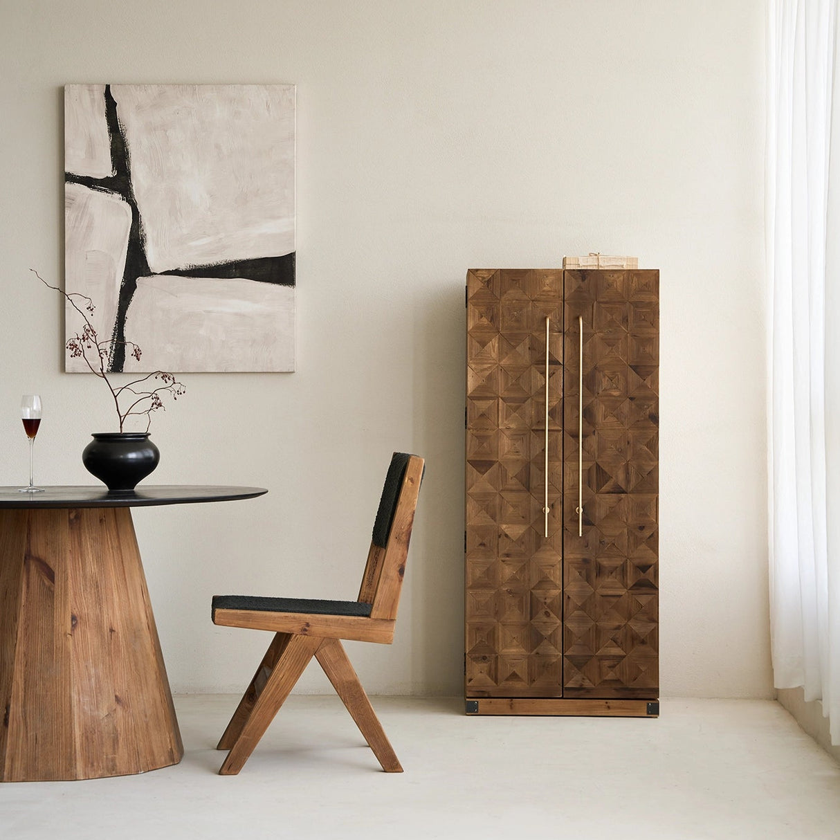 Bar Cabinet with Reclaimed Wood Doors