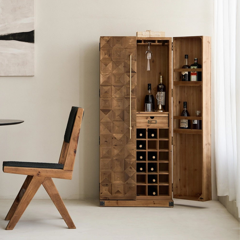 Bar Cabinet with Reclaimed Wood Doors